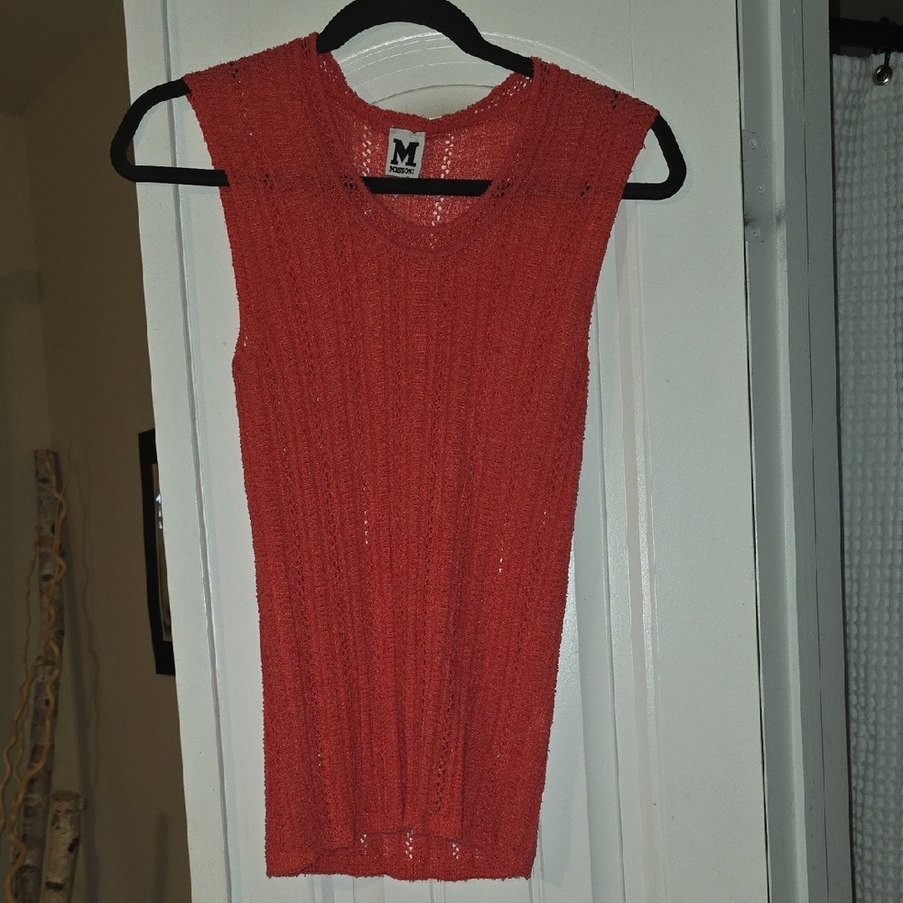 Missoni Vibrant Red Knit Tank Top